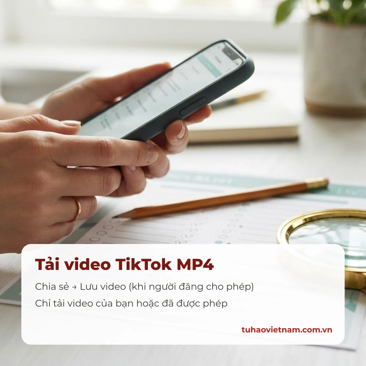 Tải video TikTok MP4 bằng nút Lưu video trong ứng dụng